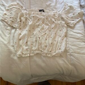 Brandy Melville Cream Puff Sleeve Blouse